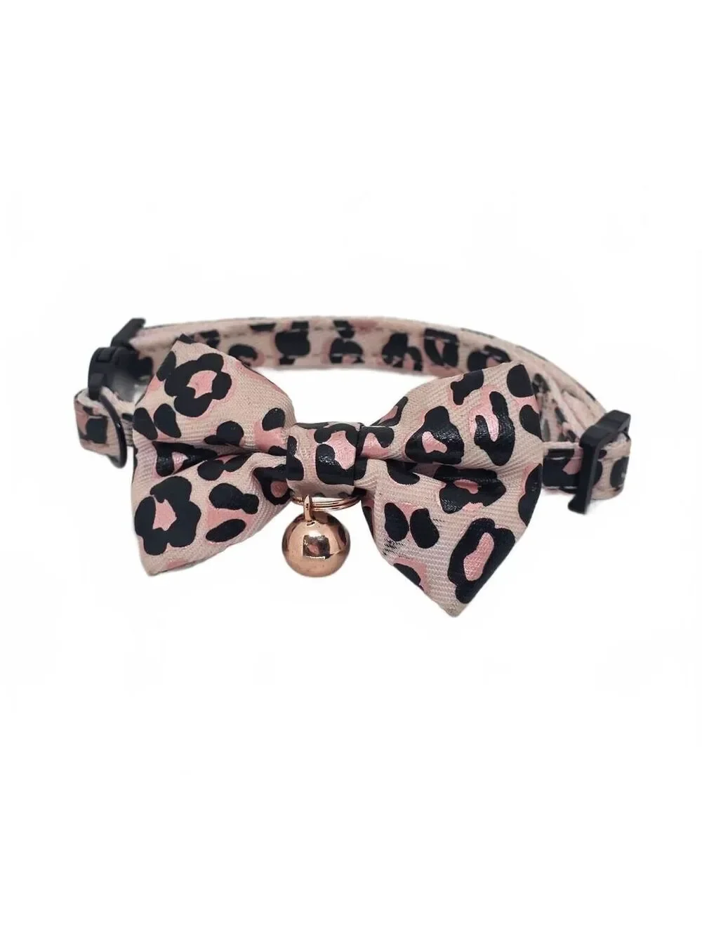 Vibrant Life Pink Black Leopard Print Breakaway Fashion Cat Kitten Collar + Bell